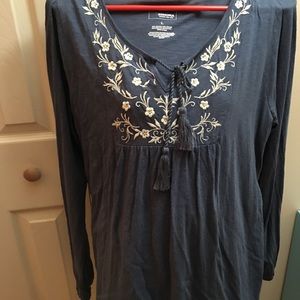 Blue peasant blouse